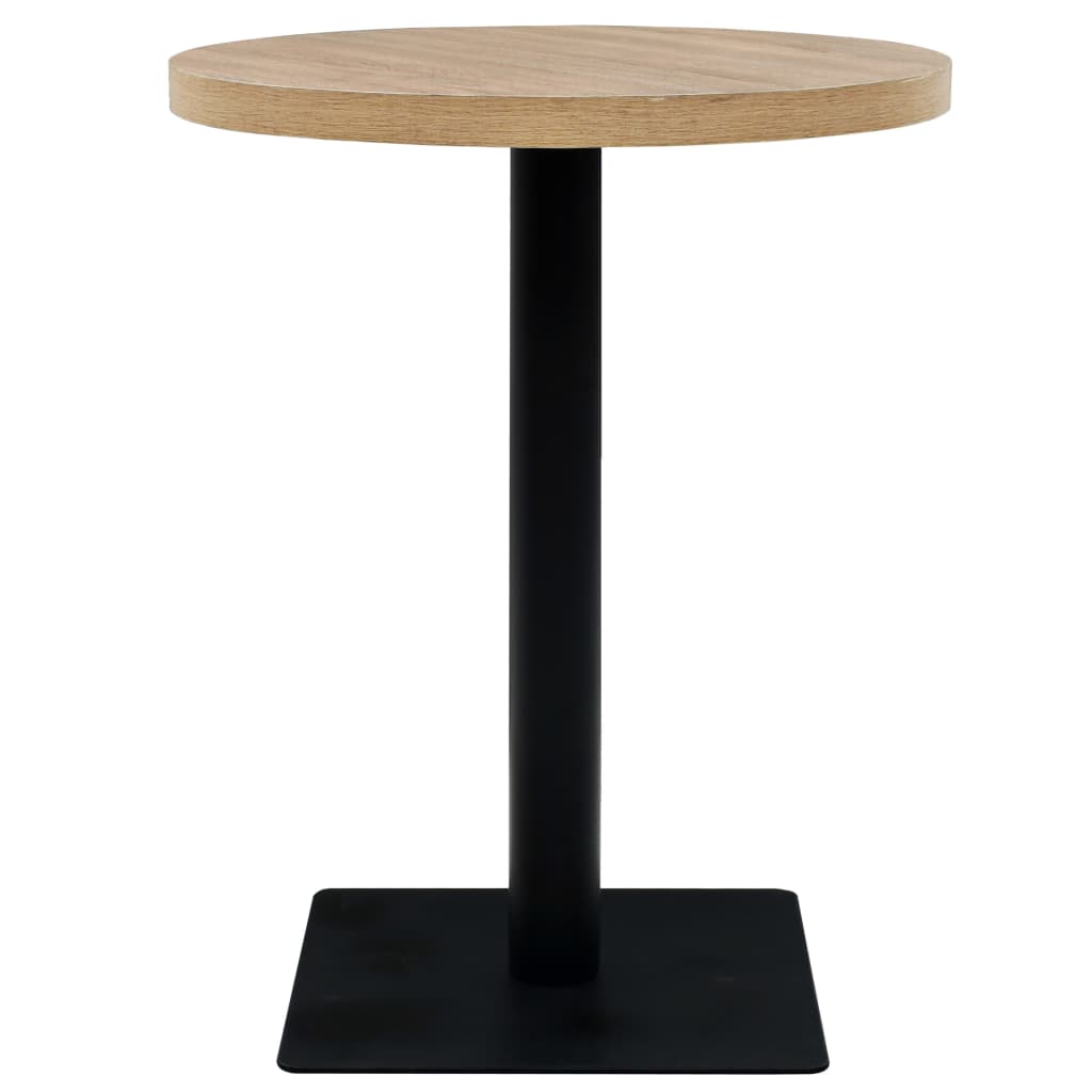 Bistro Table MDF and Steel Round 60x75 cm Oak Colour- Kitchen & Dining Room Tables - HomeShopIreland - Home Shop Ireland - Kitchen & Dining Room Tables - Bistro Table MDF and Steel Round 60x75 cm Oak Colour