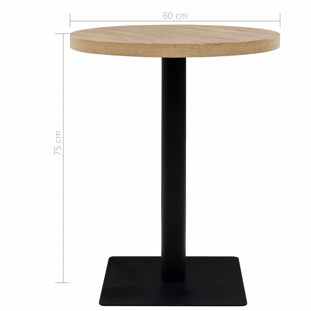 Bistro Table MDF and Steel Round 60x75 cm Oak Colour- Kitchen & Dining Room Tables - HomeShopIreland - Home Shop Ireland - Kitchen & Dining Room Tables - Bistro Table MDF and Steel Round 60x75 cm Oak Colour