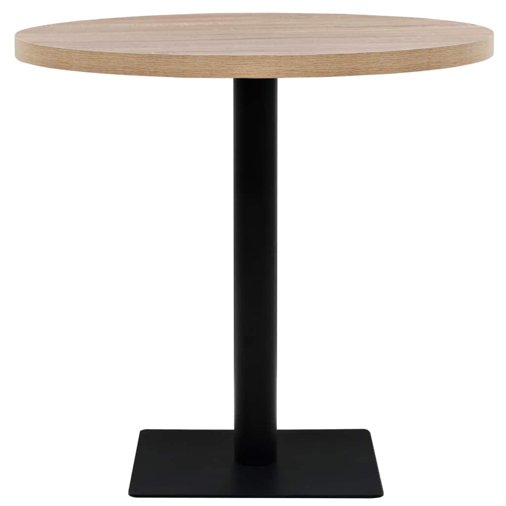 Bistro Table MDF and Steel Round 80x75 cm Oak Colour- Kitchen & Dining Room Tables - HomeShopIreland - Home Shop Ireland - Kitchen & Dining Room Tables - Bistro Table MDF and Steel Round 80x75 cm Oak Colour