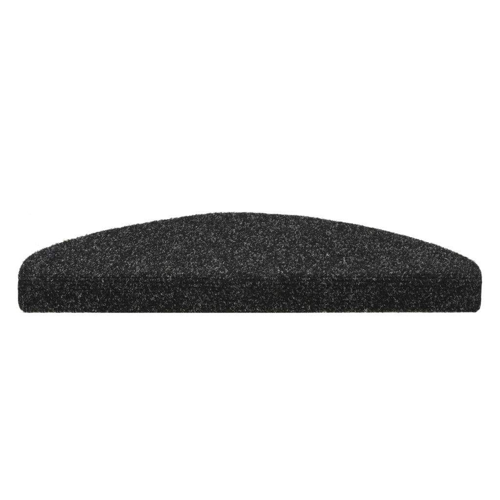 15 pcs Self-adhesive Stair Mats Needle Punch 65x21x4 cm Black- Stair Treads - HomeShopIreland - Home Shop Ireland - Stair Treads - 15 pcs Self-adhesive Stair Mats Needle Punch 65x21x4 cm Black