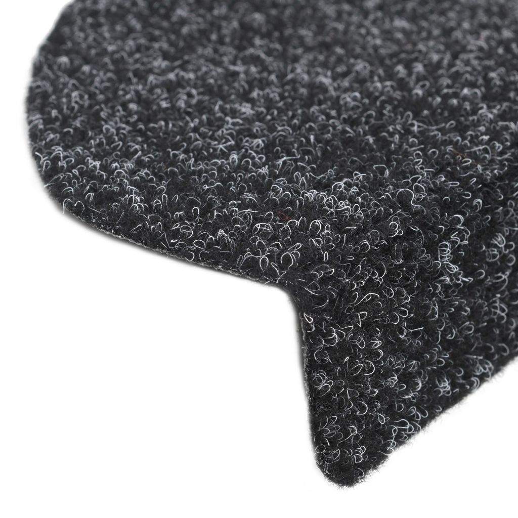 15 pcs Self-adhesive Stair Mats Needle Punch 65x21x4 cm Black- Stair Treads - HomeShopIreland - Home Shop Ireland - Stair Treads - 15 pcs Self-adhesive Stair Mats Needle Punch 65x21x4 cm Black