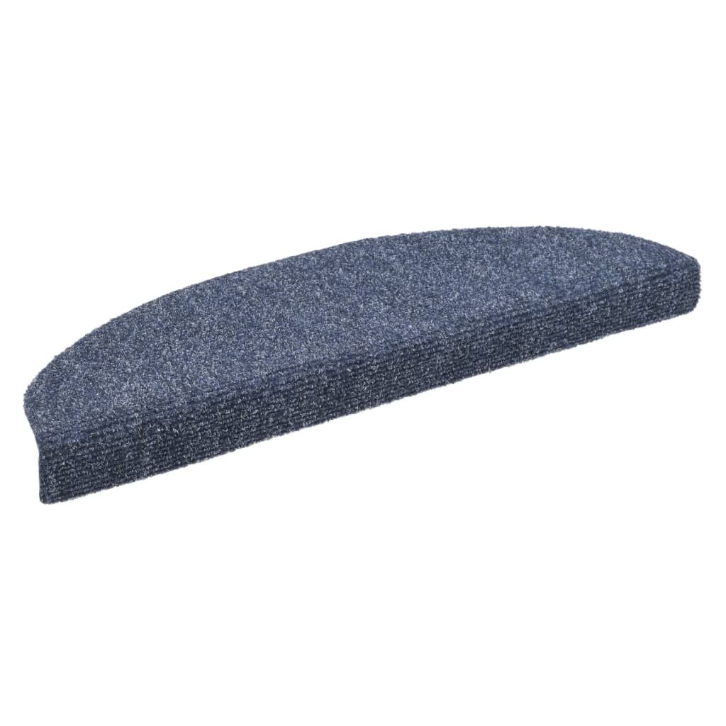 15 pcs Self-adhesive Stair Mats Needle Punch 65x21x4 cm Blue- Stair Treads - HomeShopIreland - Home Shop Ireland - Stair Treads - 15 pcs Self-adhesive Stair Mats Needle Punch 65x21x4 cm Blue