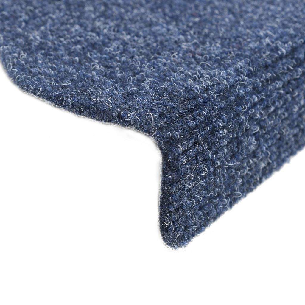 15 pcs Self-adhesive Stair Mats Needle Punch 65x21x4 cm Blue- Stair Treads - HomeShopIreland - Home Shop Ireland - Stair Treads - 15 pcs Self-adhesive Stair Mats Needle Punch 65x21x4 cm Blue