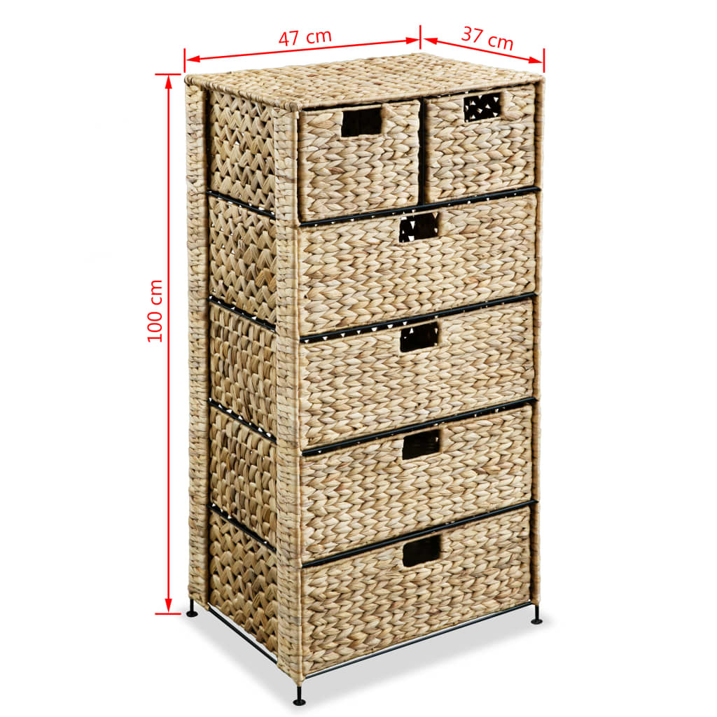 Storage Unit with 6 Baskets 47x37x100 cm Water Hyacinth- Storage Cabinets & Lockers - HomeShopIreland - Home Shop Ireland - Storage Cabinets & Lockers - Storage Unit with 6 Baskets 47x37x100 cm Water Hyacinth