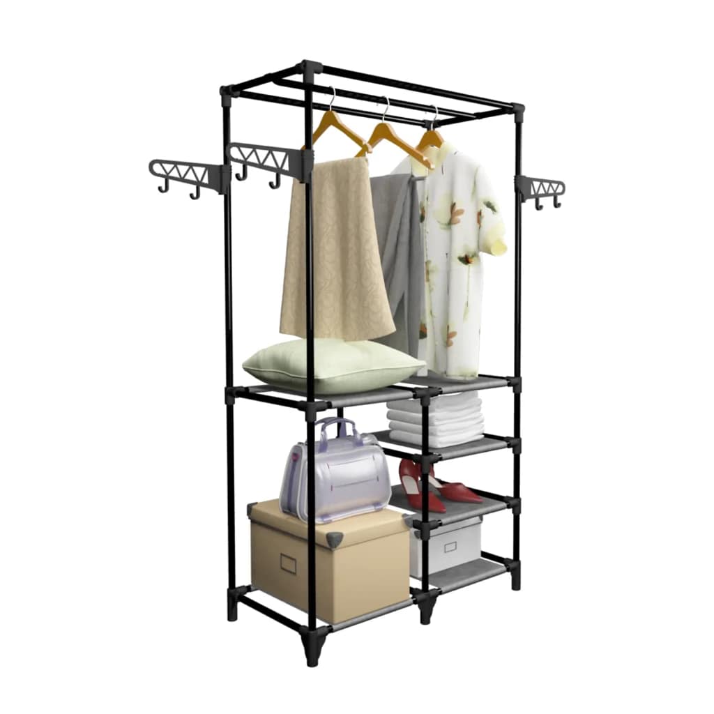 Clothes Rack Steel and Non-woven Fabric 87x44x158 cm Black- Closet Organisers & Garment Racks - HomeShopIreland - Home Shop Ireland - Closet Organisers & Garment Racks - Clothes Rack Steel and Non-woven Fabric 87x44x158 cm Black