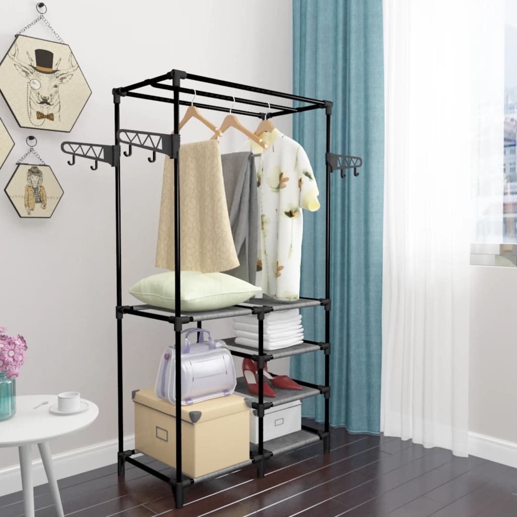 Clothes Rack Steel and Non-woven Fabric 87x44x158 cm Black- Closet Organisers & Garment Racks - HomeShopIreland - Home Shop Ireland - Closet Organisers & Garment Racks - Clothes Rack Steel and Non-woven Fabric 87x44x158 cm Black