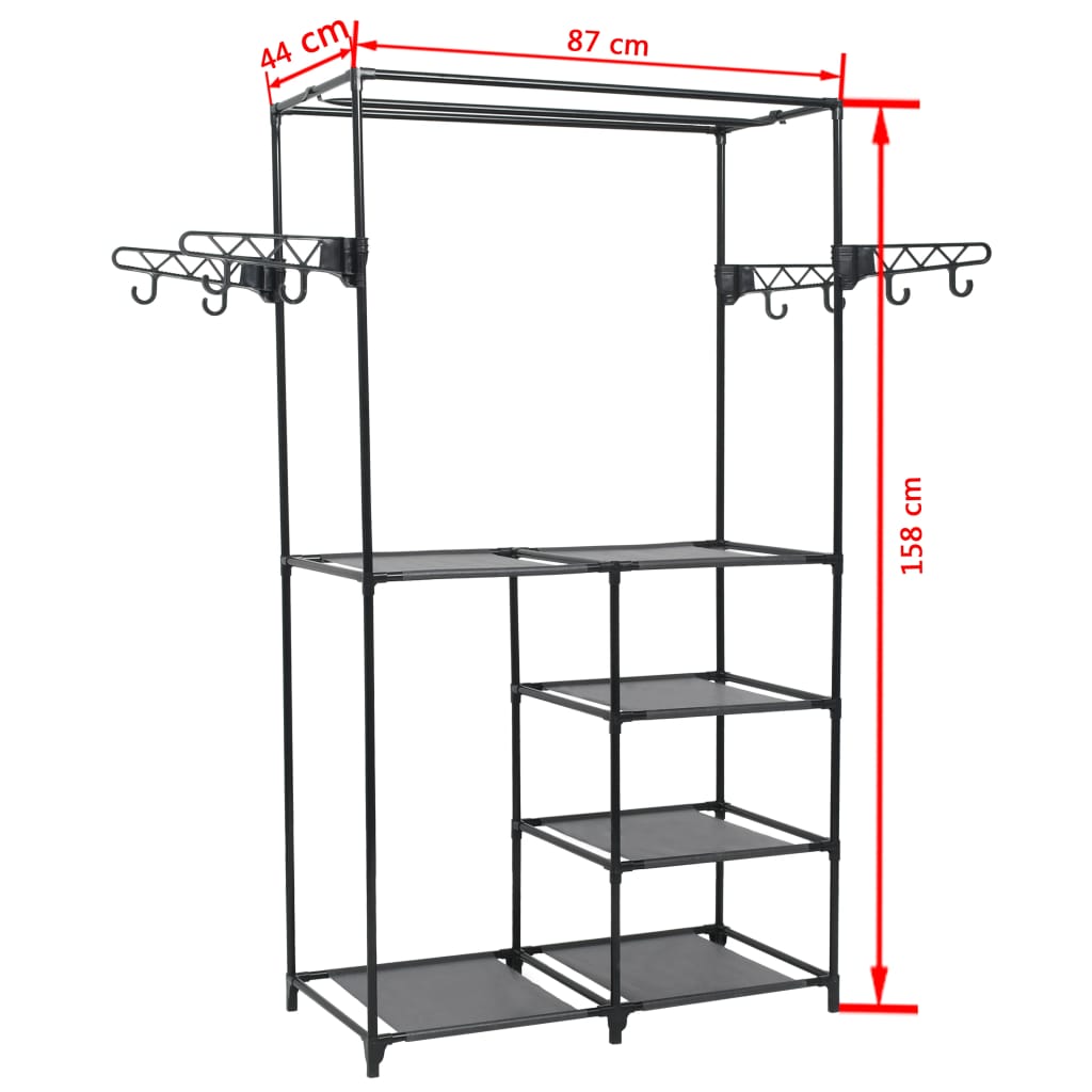 Clothes Rack Steel and Non-woven Fabric 87x44x158 cm Black- Closet Organisers & Garment Racks - HomeShopIreland - Home Shop Ireland - Closet Organisers & Garment Racks - Clothes Rack Steel and Non-woven Fabric 87x44x158 cm Black