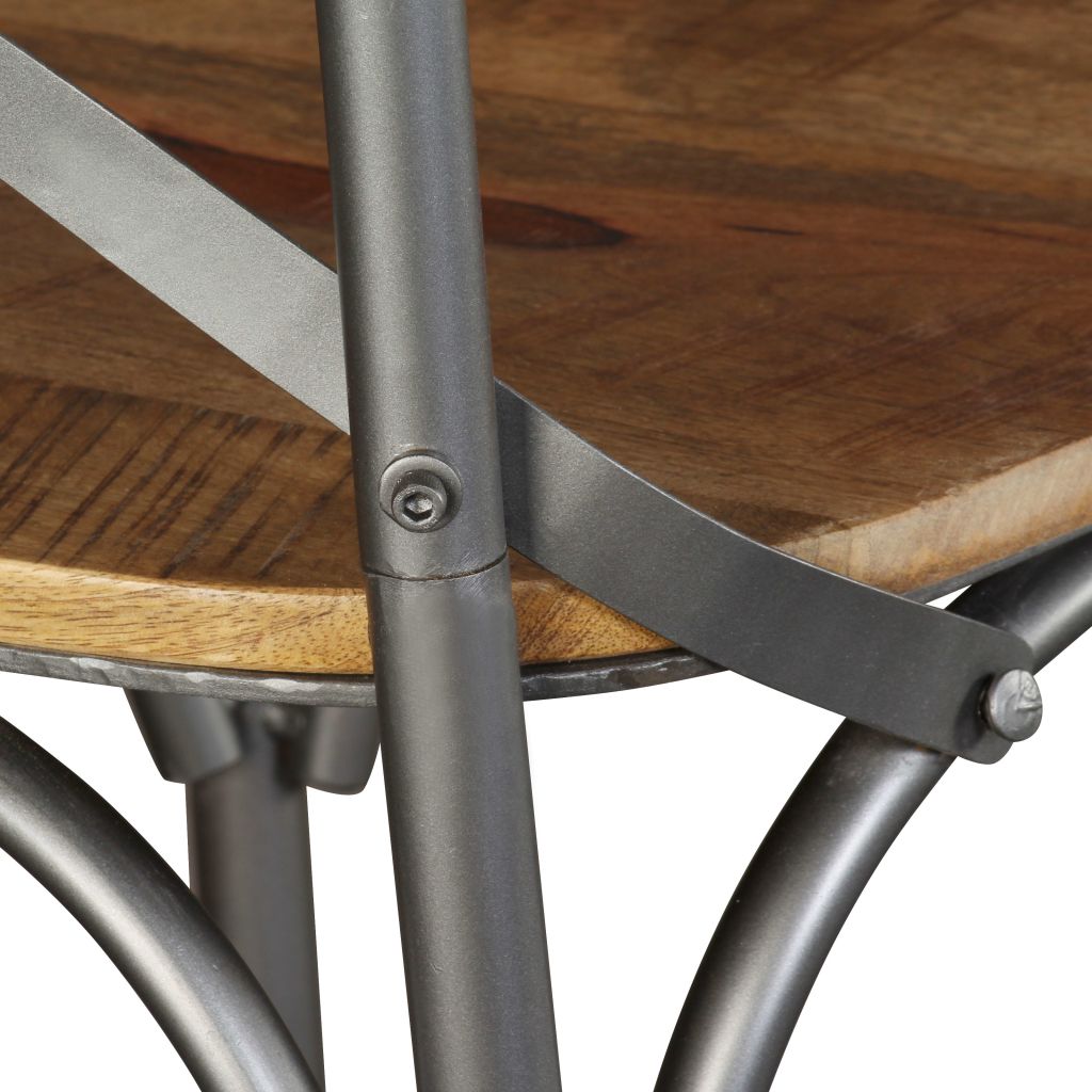 Dining Chairs 6 pcs Solid Mango Wood and Steel Cross Back- Kitchen & Dining Room Chairs - HomeShopIreland - Home Shop Ireland - Kitchen & Dining Room Chairs - Dining Chairs 6 pcs Solid Mango Wood and Steel Cross Back