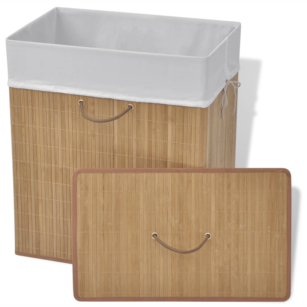 Bamboo Laundry Bin Rectangular Natural- Laundry Baskets - HomeShopIreland - Home Shop Ireland - Laundry Baskets - Bamboo Laundry Bin Rectangular Natural