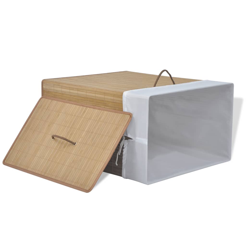 Bamboo Laundry Bin Rectangular Natural- Laundry Baskets - HomeShopIreland - Home Shop Ireland - Laundry Baskets - Bamboo Laundry Bin Rectangular Natural