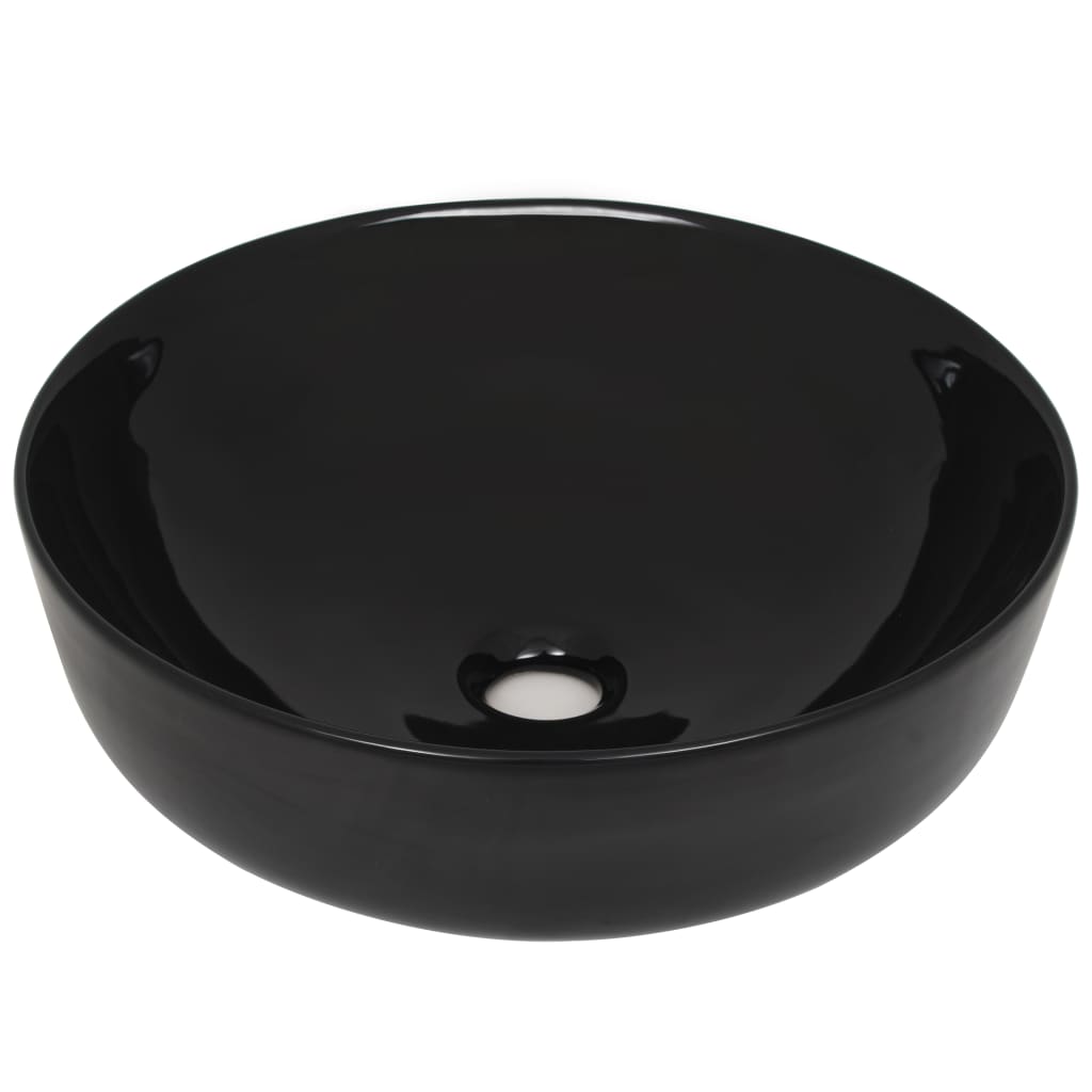 Basin Ceramic Round Black 41.5x13.5 cm- Bathroom Basins - HomeShopIreland - Home Shop Ireland - Bathroom Basins - Basin Ceramic Round Black 41.5x13.5 cm