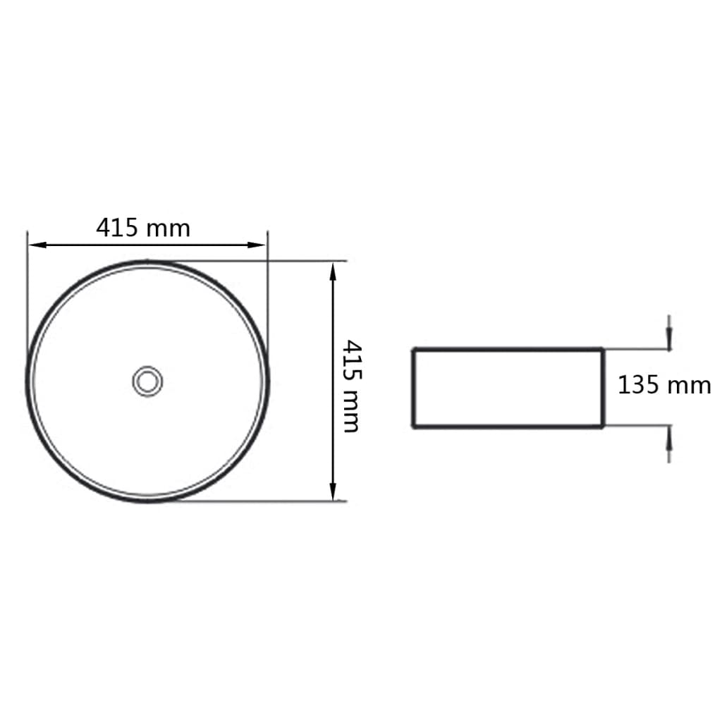 Basin Ceramic Round Black 41.5x13.5 cm- Bathroom Basins - HomeShopIreland - Home Shop Ireland - Bathroom Basins - Basin Ceramic Round Black 41.5x13.5 cm