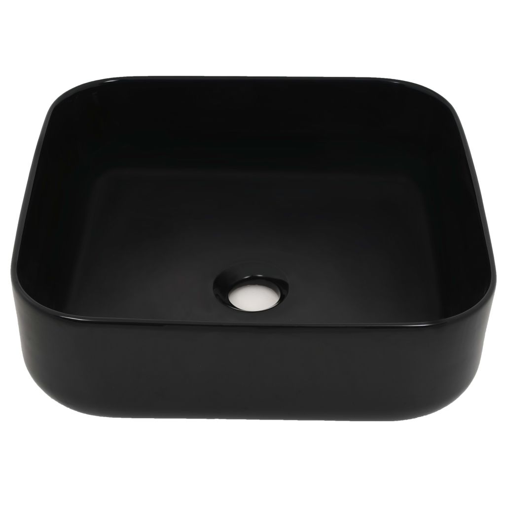 Basin Ceramic Square Black 38x38x13.5 cm- Bathroom Basins - HomeShopIreland - Home Shop Ireland - Bathroom Basins - Basin Ceramic Square Black 38x38x13.5 cm