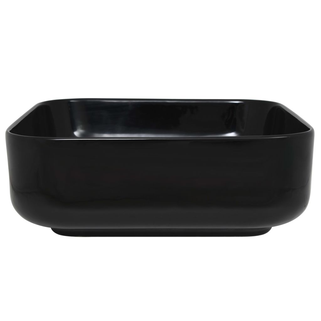 Basin Ceramic Square Black 38x38x13.5 cm- Bathroom Basins - HomeShopIreland - Home Shop Ireland - Bathroom Basins - Basin Ceramic Square Black 38x38x13.5 cm