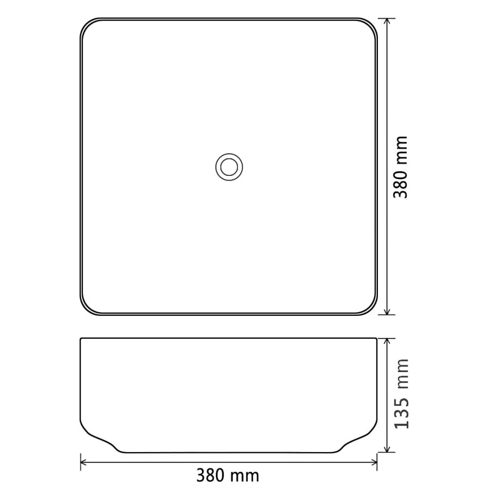 Basin Ceramic Square Black 38x38x13.5 cm- Bathroom Basins - HomeShopIreland - Home Shop Ireland - Bathroom Basins - Basin Ceramic Square Black 38x38x13.5 cm