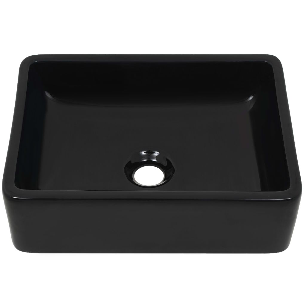 Basin Ceramic Rectangular Black 41x30x12 cm- Bathroom Basins - HomeShopIreland - Home Shop Ireland - Bathroom Basins - Basin Ceramic Rectangular Black 41x30x12 cm