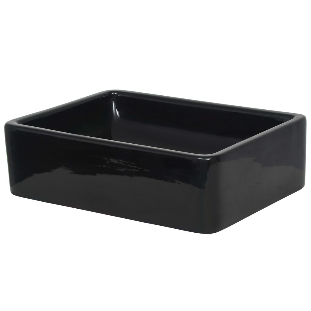 Basin Ceramic Rectangular Black 41x30x12 cm- Bathroom Basins - HomeShopIreland - Home Shop Ireland - Bathroom Basins - Basin Ceramic Rectangular Black 41x30x12 cm