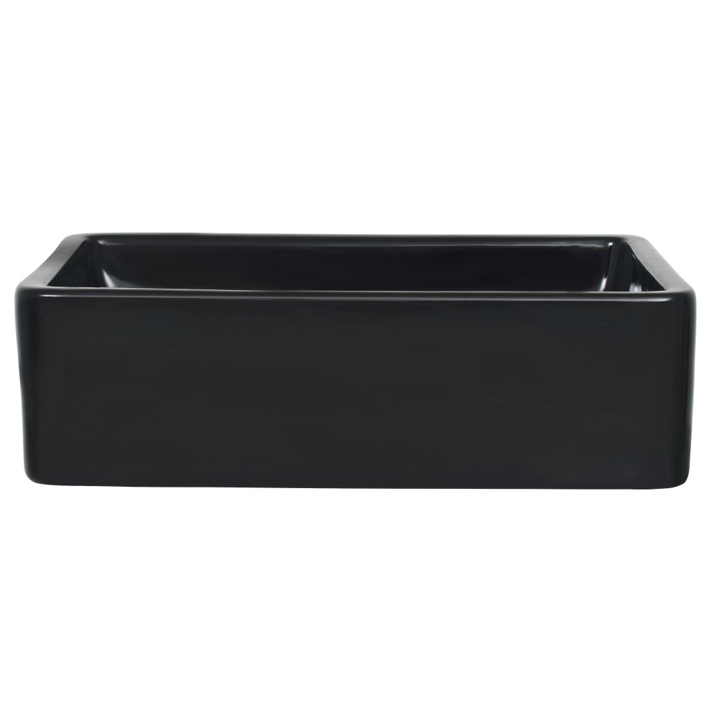 Basin Ceramic Rectangular Black 41x30x12 cm- Bathroom Basins - HomeShopIreland - Home Shop Ireland - Bathroom Basins - Basin Ceramic Rectangular Black 41x30x12 cm