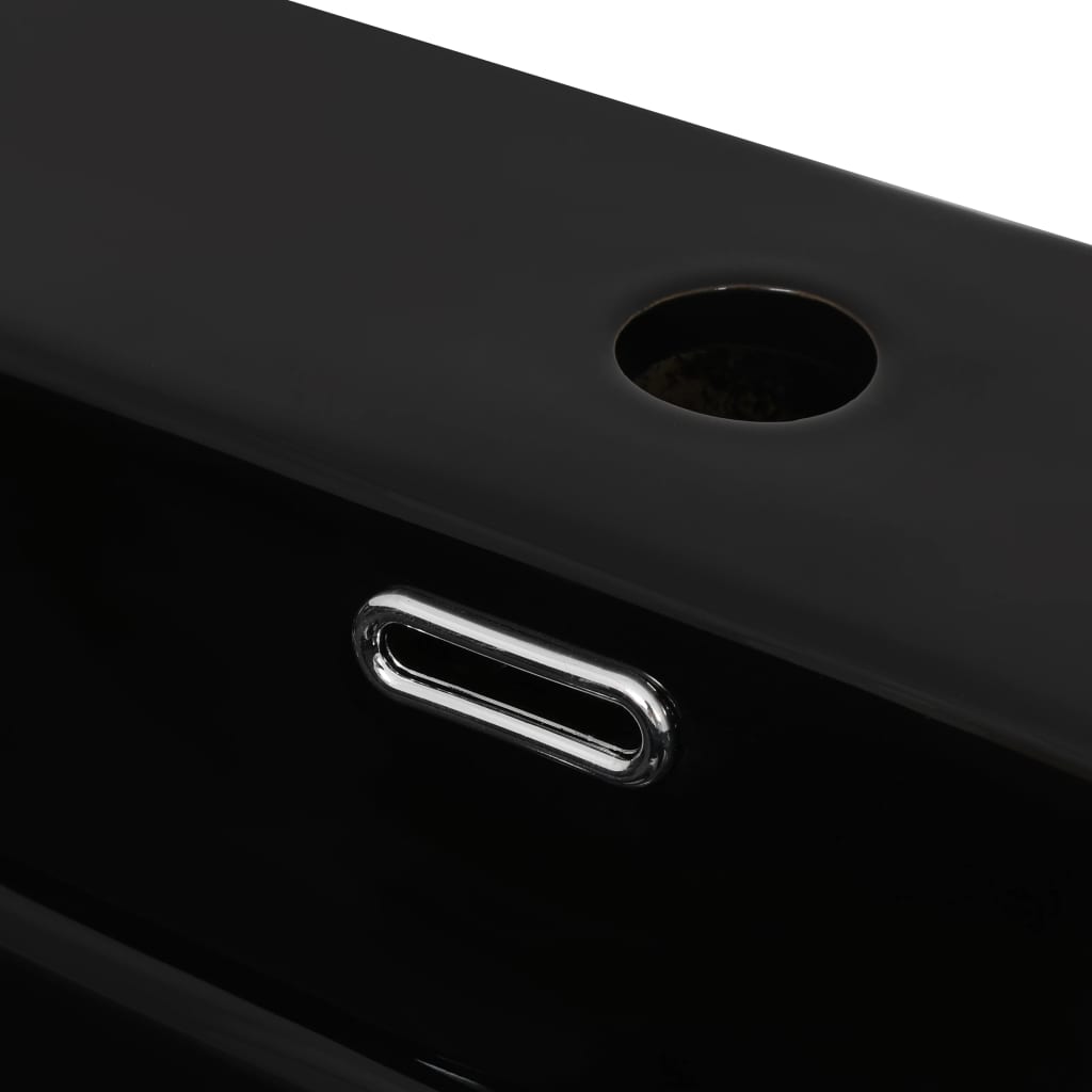 Basin with Faucet Hole Ceramic Black 60.5x42.5x14.5 cm- Bathroom Basins - HomeShopIreland - Home Shop Ireland - Bathroom Basins - Basin with Faucet Hole Ceramic Black 60.5x42.5x14.5 cm