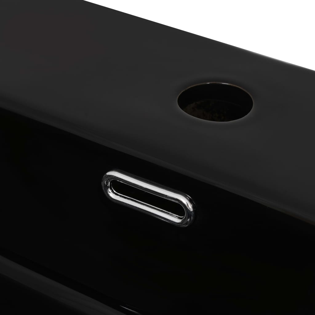 Basin with Faucet Hole Ceramic Black 76x42.5x14.5 cm- Bathroom Basins - HomeShopIreland - Home Shop Ireland - Bathroom Basins - Basin with Faucet Hole Ceramic Black 76x42.5x14.5 cm