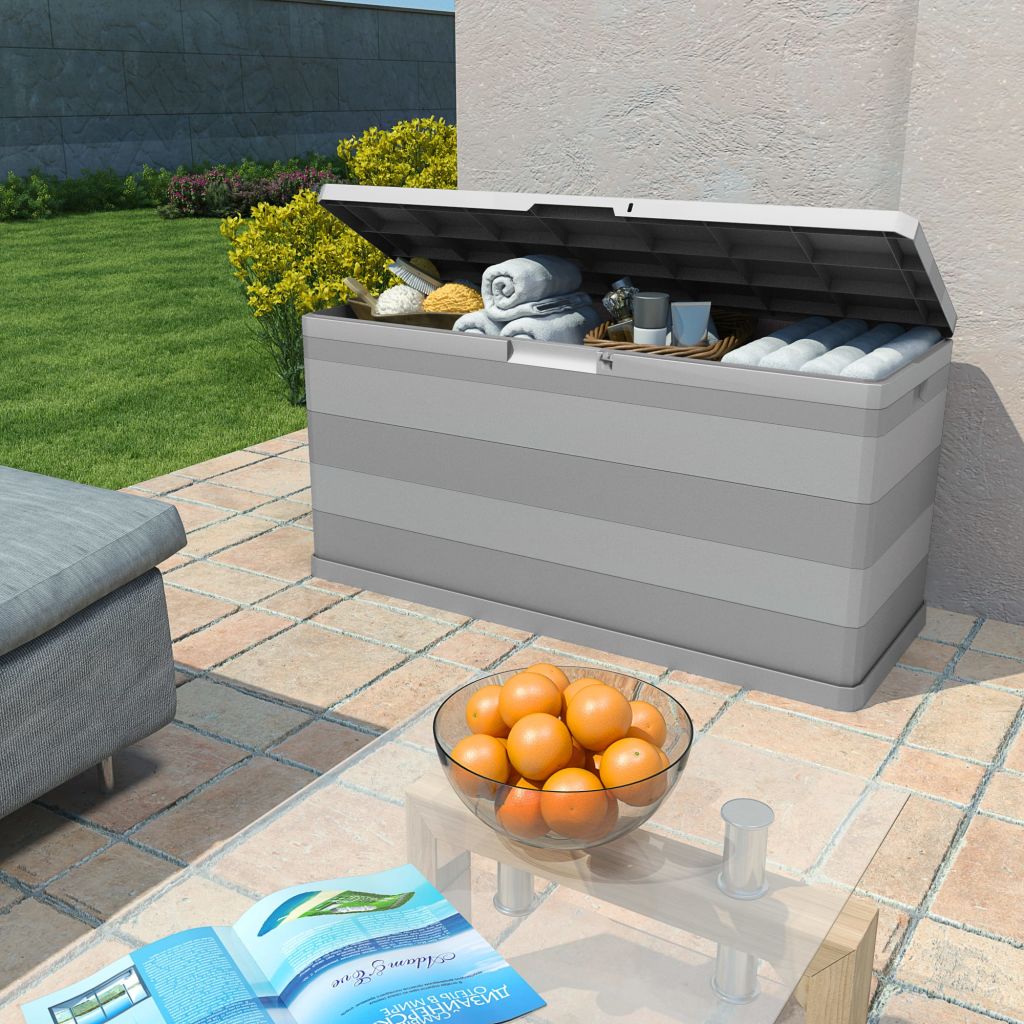Garden Storage Box Grey 117x45x56 cm- Outdoor Storage Boxes - HomeShopIreland - Home Shop Ireland - Outdoor Storage Boxes - Garden Storage Box Grey 117x45x56 cm
