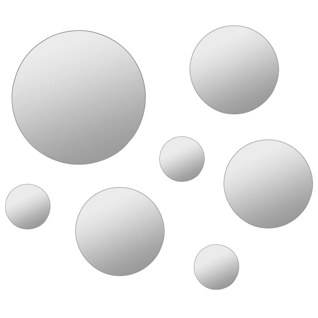 7 Piece Wall Mirror Set Round Glass- Mirrors - HomeShopIreland - Home Shop Ireland - Mirrors - 7 Piece Wall Mirror Set Round Glass