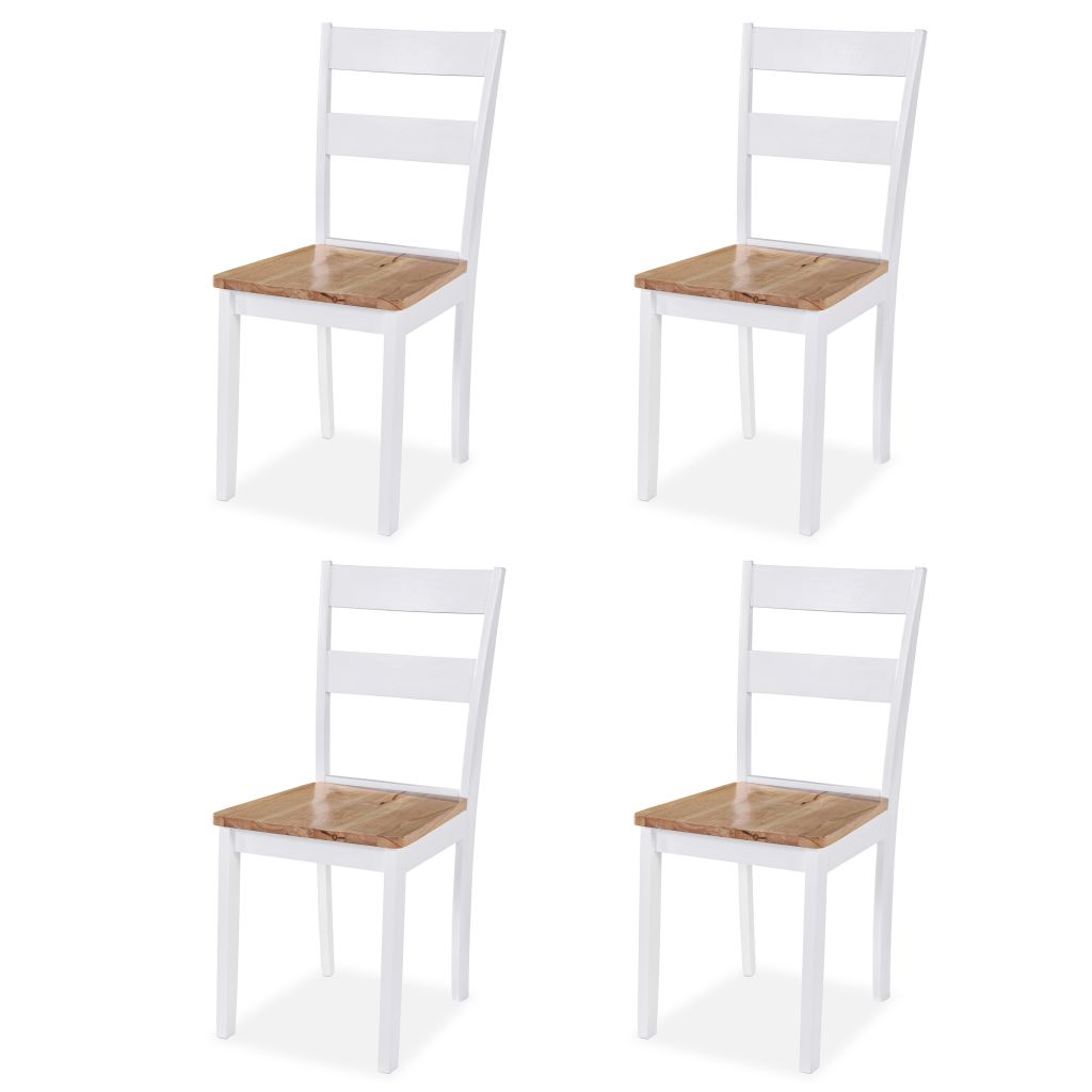 Dining Set 5 Pieces MDF and Rubberwood White- Kitchen & Dining Furniture Sets - HomeShopIreland - Home Shop Ireland - Kitchen & Dining Furniture Sets - Dining Set 5 Pieces MDF and Rubberwood White