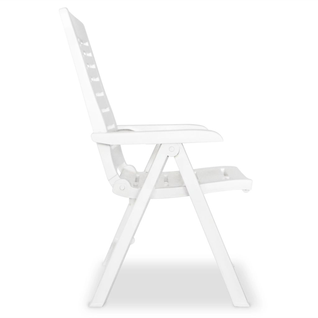 Reclining Garden Chairs 2 pcs Plastic White- Outdoor Chairs - HomeShopIreland - Home Shop Ireland - Outdoor Chairs - Reclining Garden Chairs 2 pcs Plastic White