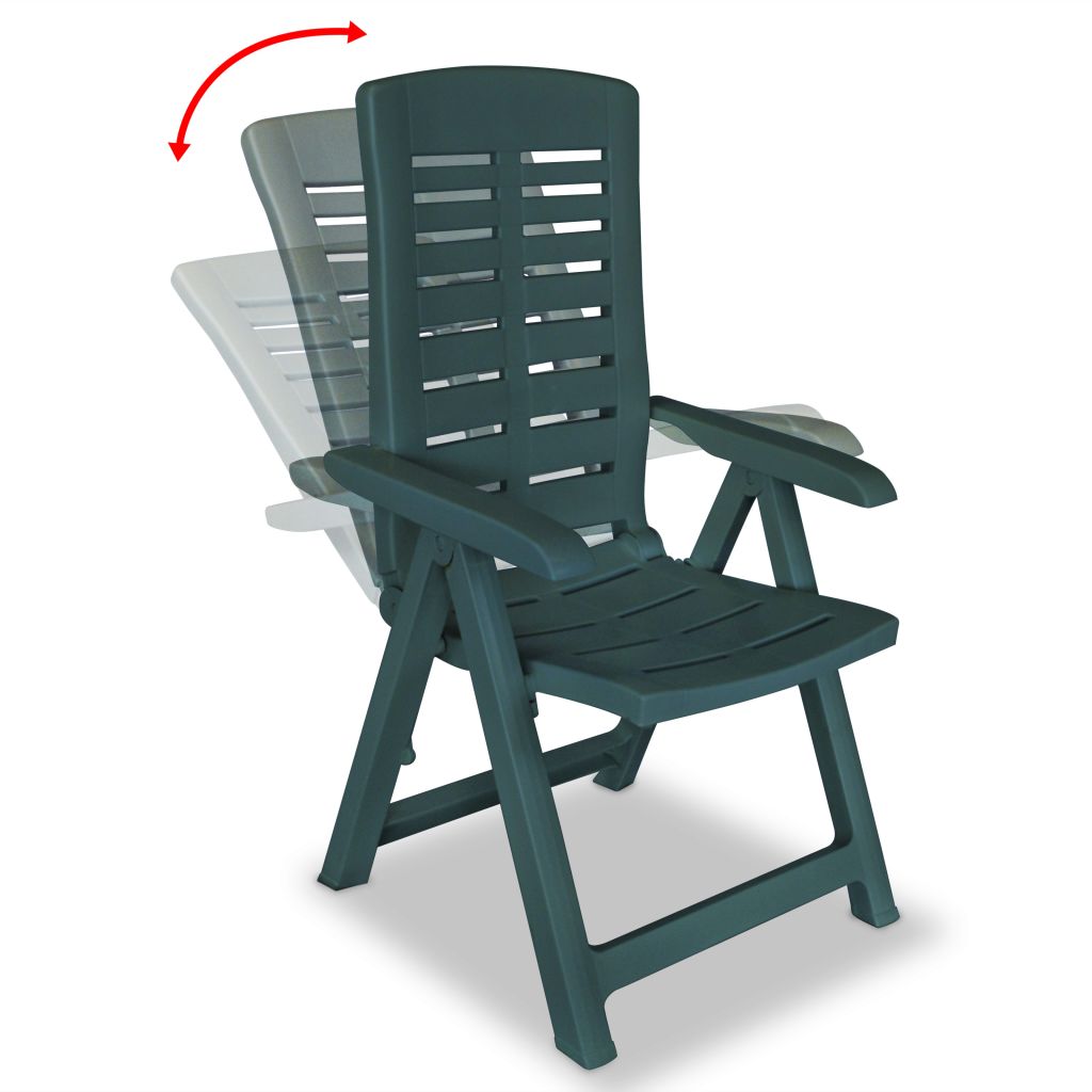 Reclining Garden Chairs 2 pcs Plastic Green- Outdoor Chairs - HomeShopIreland - Home Shop Ireland - Outdoor Chairs - Reclining Garden Chairs 2 pcs Plastic Green