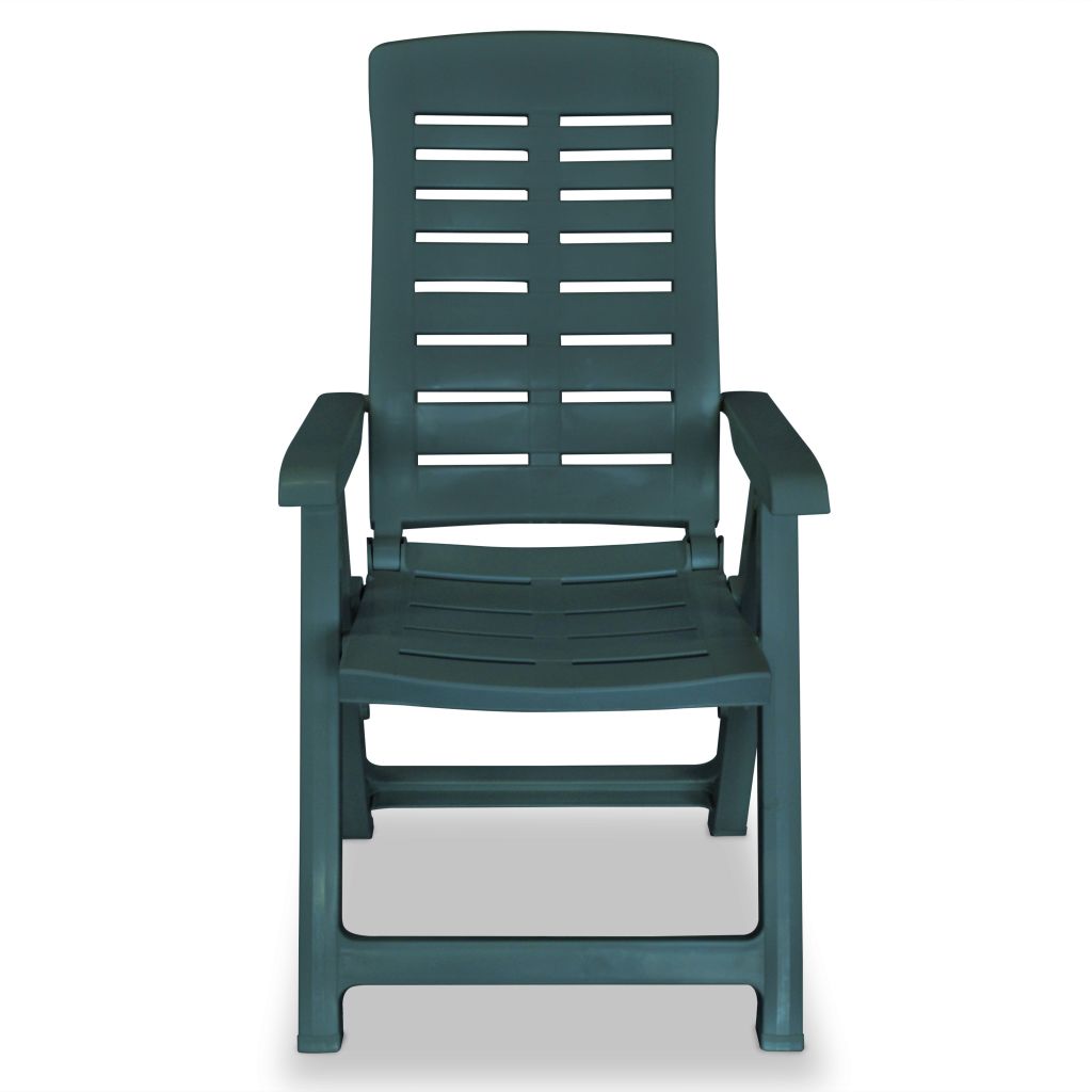 Reclining Garden Chairs 2 pcs Plastic Green- Outdoor Chairs - HomeShopIreland - Home Shop Ireland - Outdoor Chairs - Reclining Garden Chairs 2 pcs Plastic Green