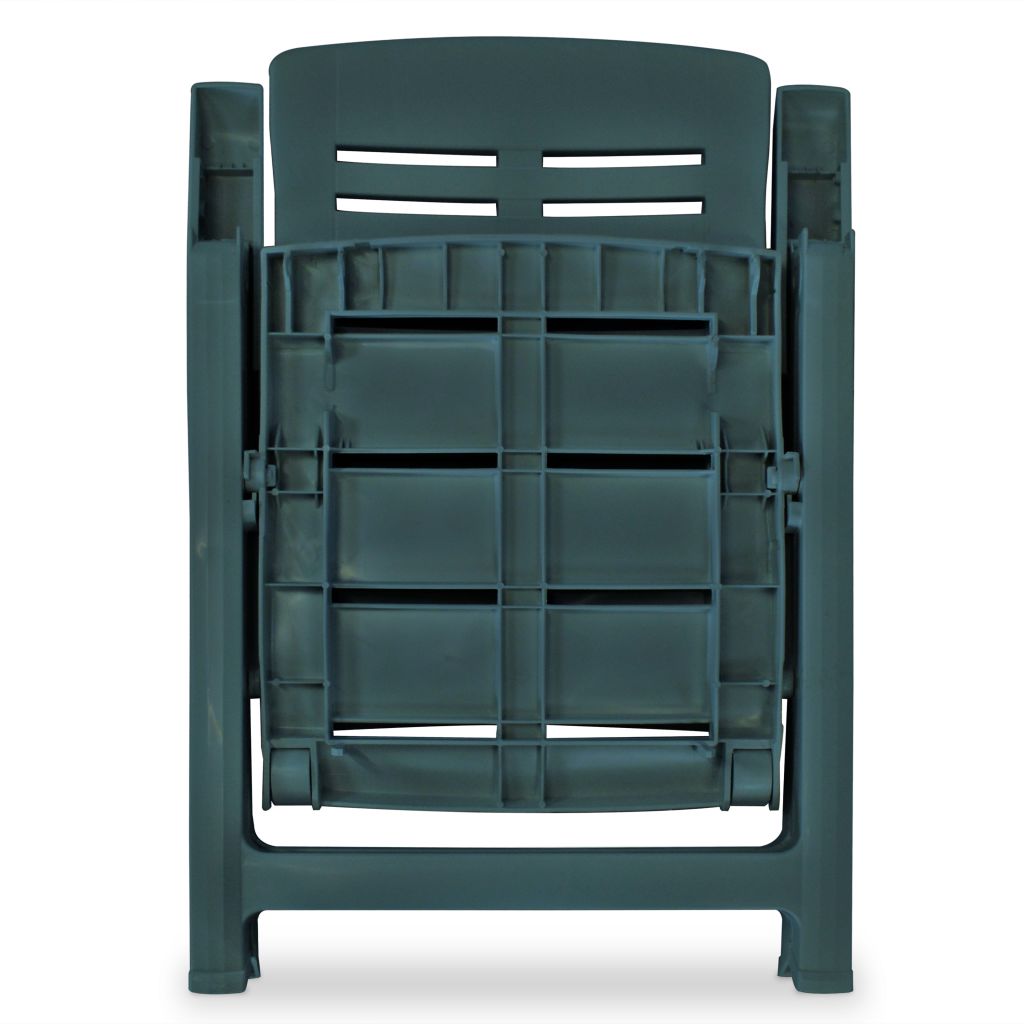 Reclining Garden Chairs 2 pcs Plastic Green- Outdoor Chairs - HomeShopIreland - Home Shop Ireland - Outdoor Chairs - Reclining Garden Chairs 2 pcs Plastic Green
