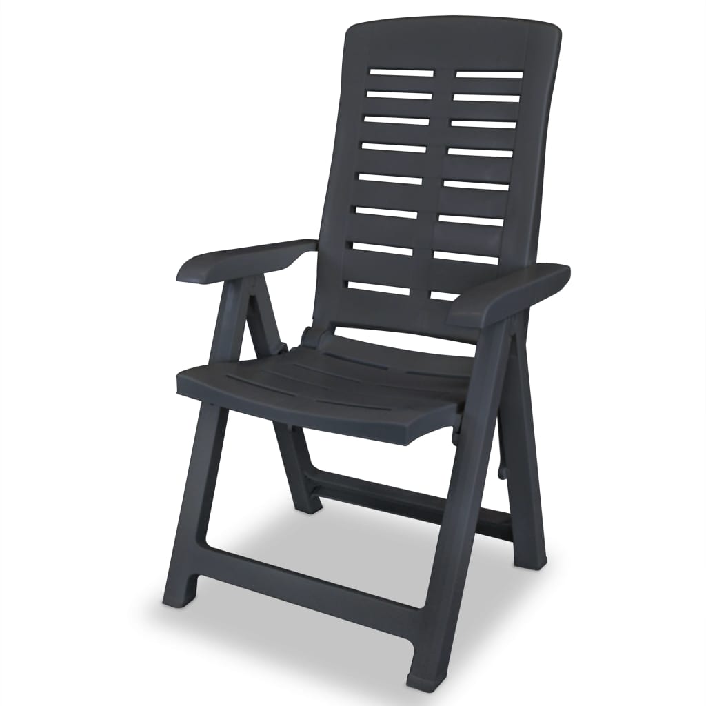 Reclining Garden Chairs 2 pcs Plastic Anthracite- Outdoor Chairs - HomeShopIreland - Home Shop Ireland - Outdoor Chairs - Reclining Garden Chairs 2 pcs Plastic Anthracite