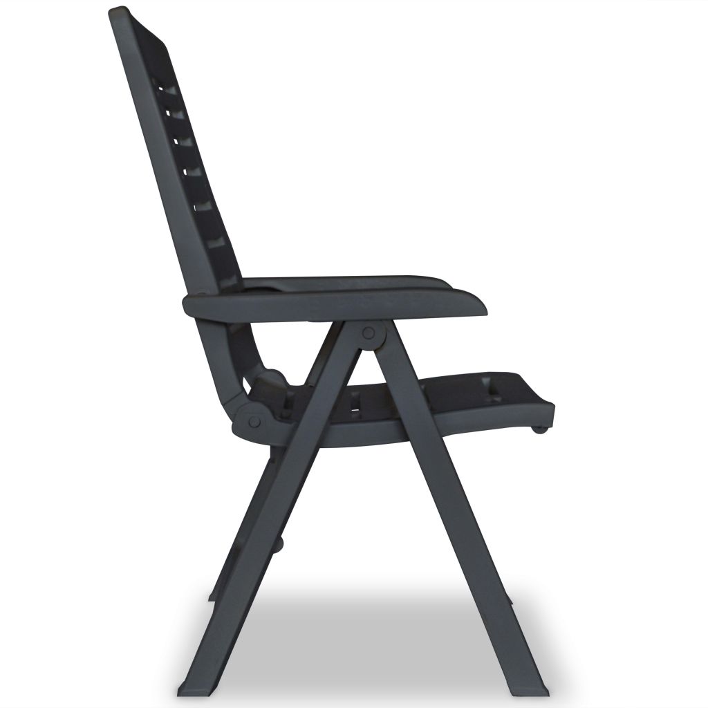 Reclining Garden Chairs 2 pcs Plastic Anthracite- Outdoor Chairs - HomeShopIreland - Home Shop Ireland - Outdoor Chairs - Reclining Garden Chairs 2 pcs Plastic Anthracite