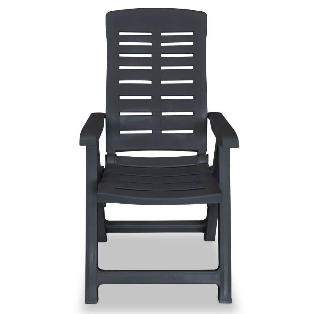 Reclining Garden Chairs 2 pcs Plastic Anthracite- Outdoor Chairs - HomeShopIreland - Home Shop Ireland - Outdoor Chairs - Reclining Garden Chairs 2 pcs Plastic Anthracite