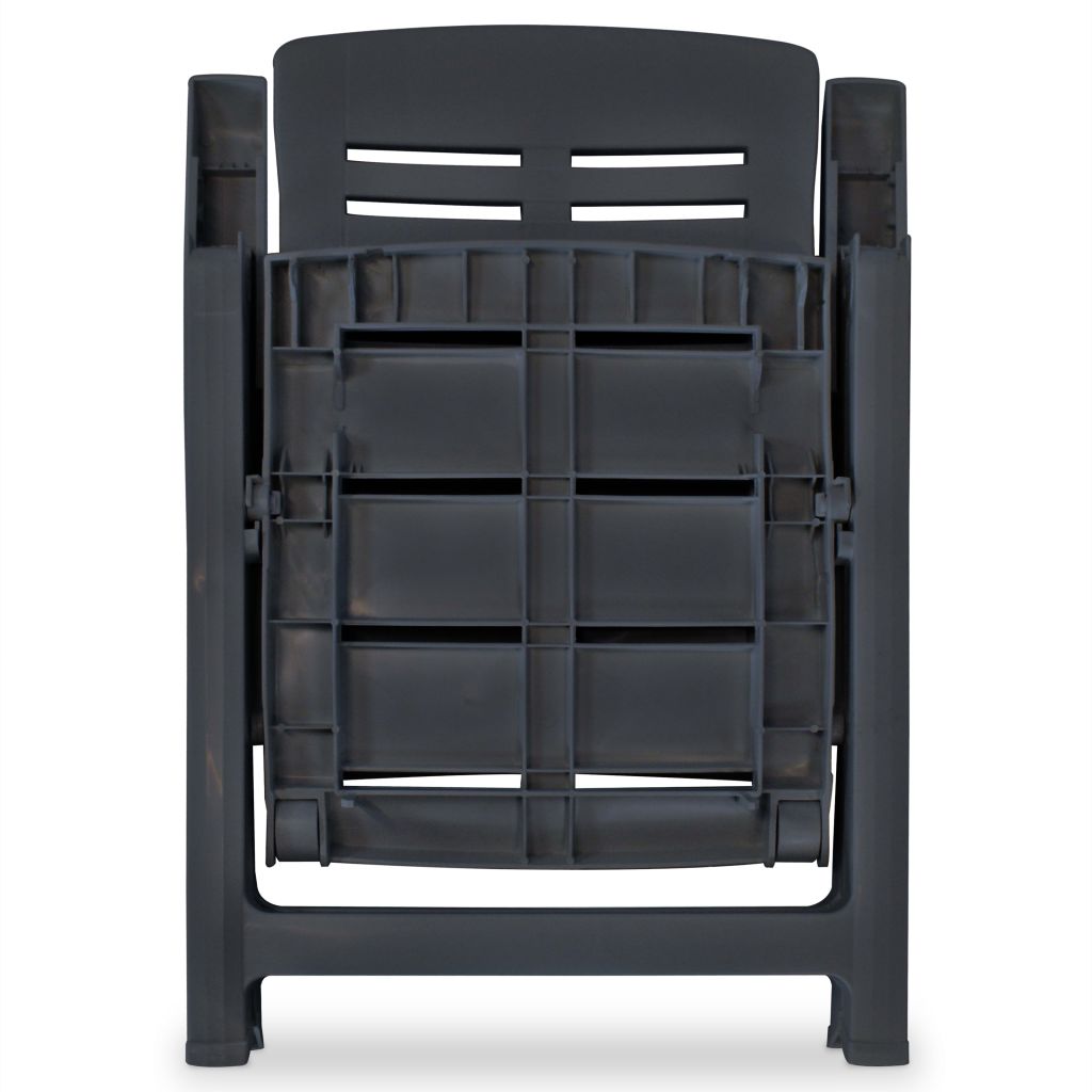 Reclining Garden Chairs 2 pcs Plastic Anthracite- Outdoor Chairs - HomeShopIreland - Home Shop Ireland - Outdoor Chairs - Reclining Garden Chairs 2 pcs Plastic Anthracite