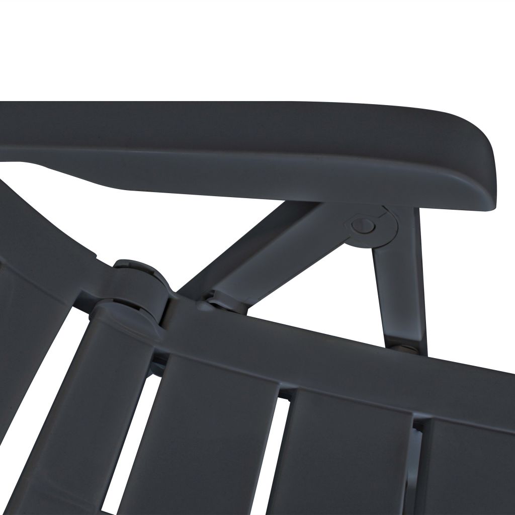 Reclining Garden Chairs 2 pcs Plastic Anthracite- Outdoor Chairs - HomeShopIreland - Home Shop Ireland - Outdoor Chairs - Reclining Garden Chairs 2 pcs Plastic Anthracite