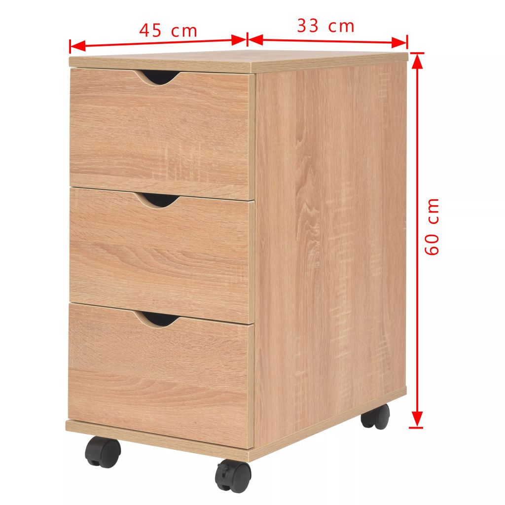 Drawer Unit 33x45x60 cm Oak- Storage Cabinets & Lockers - HomeShopIreland - Home Shop Ireland - Storage Cabinets & Lockers - Drawer Unit 33x45x60 cm Oak