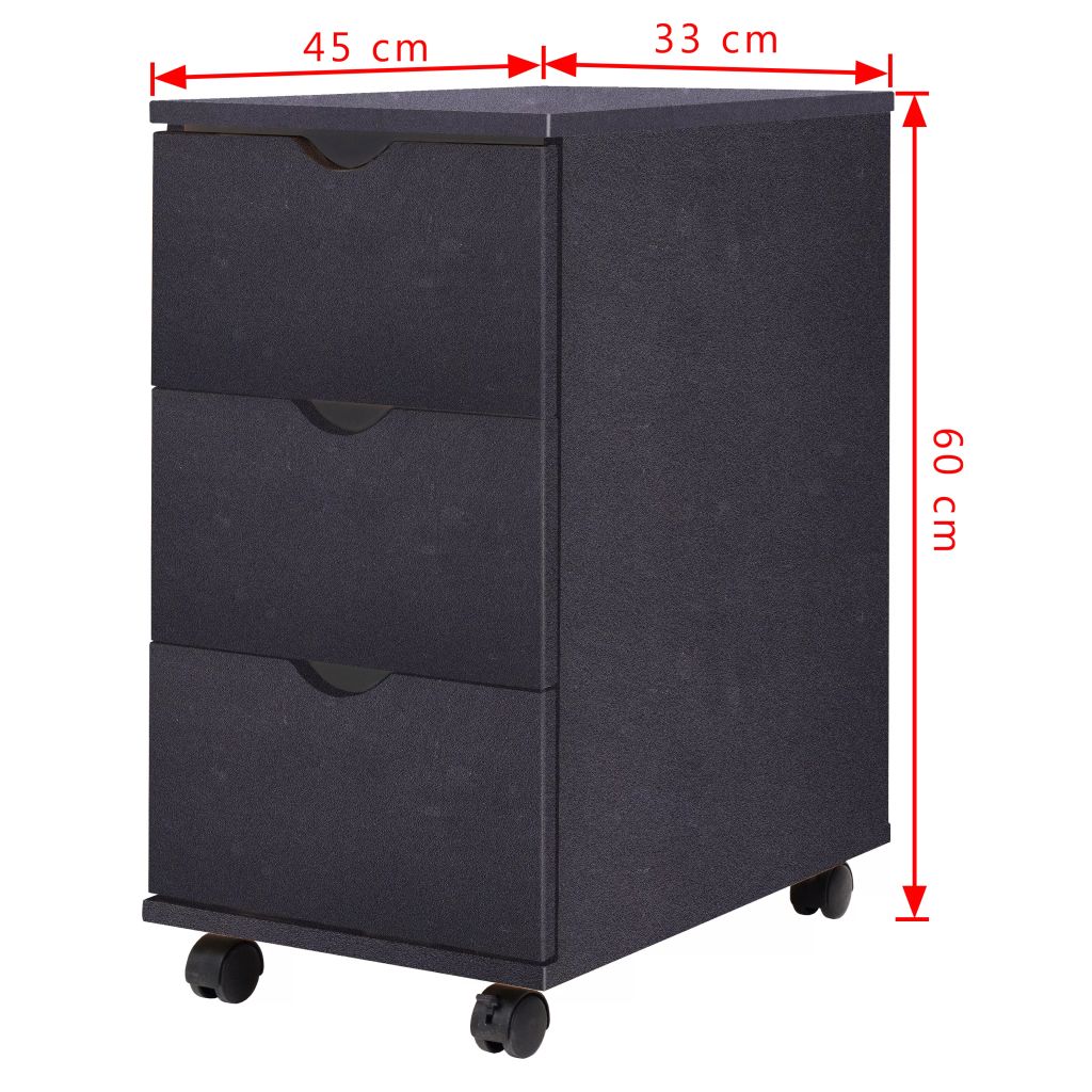 Drawer Unit 33x45x60 cm Black- Storage Cabinets & Lockers - HomeShopIreland - Home Shop Ireland - Storage Cabinets & Lockers - Drawer Unit 33x45x60 cm Black