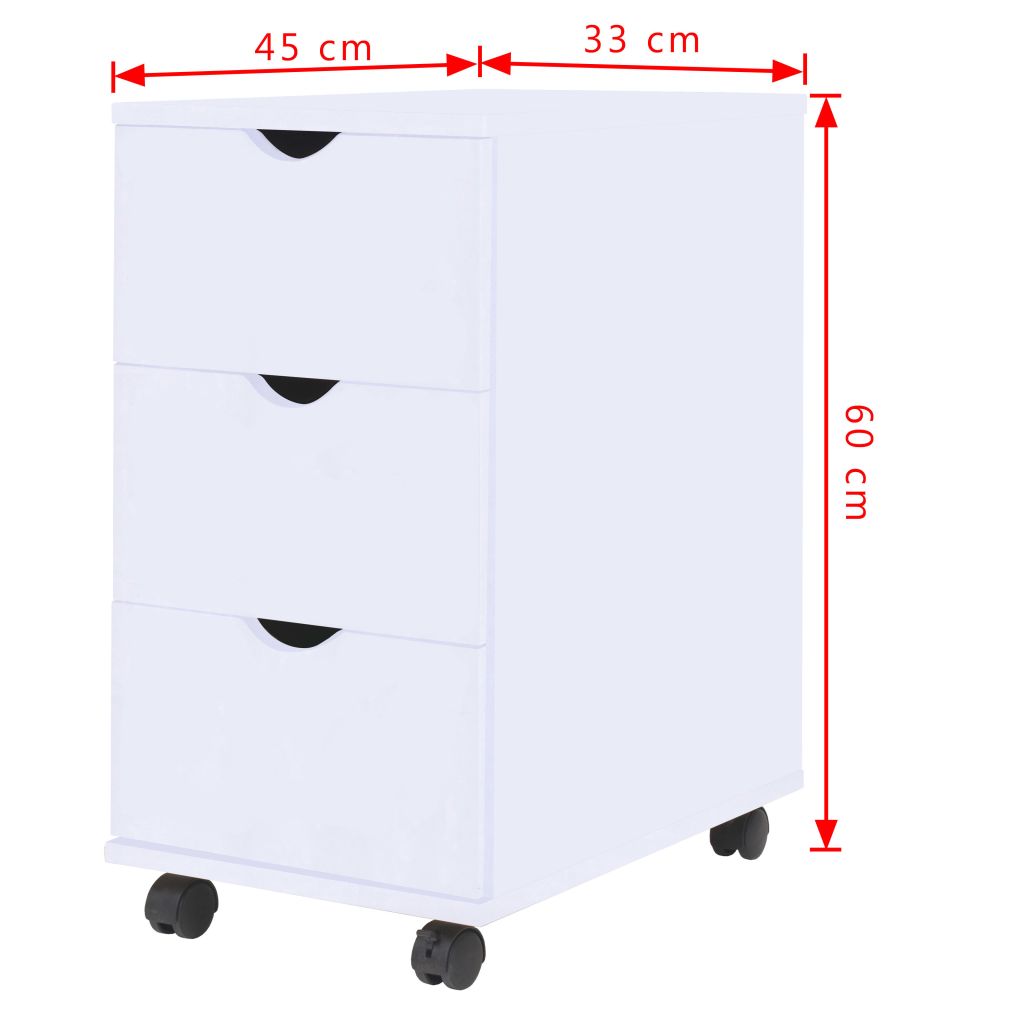 Drawer Unit 45x33x60 cm White- Storage Cabinets & Lockers - HomeShopIreland - Home Shop Ireland - Storage Cabinets & Lockers - Drawer Unit 45x33x60 cm White