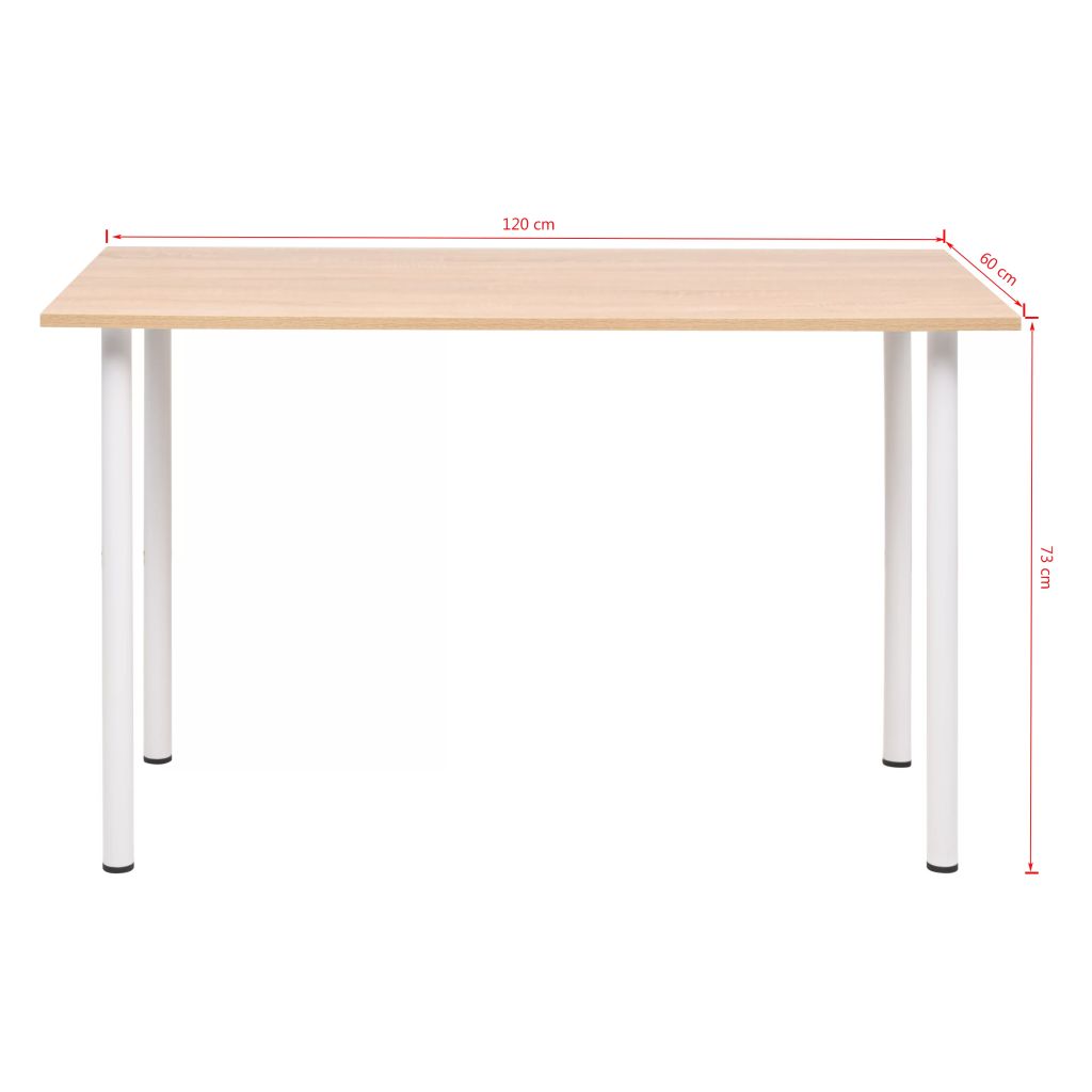 Dining Table 120x60x73 cm Oak and White- Kitchen & Dining Room Tables - HomeShopIreland - Home Shop Ireland - Kitchen & Dining Room Tables - Dining Table 120x60x73 cm Oak and White