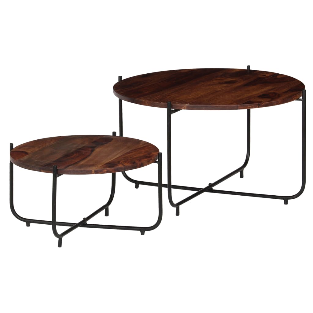 Coffee Table Set 2 Pieces Solid Sheesham Wood 60x35 cm- Coffee Tables - HomeShopIreland - Home Shop Ireland - Coffee Tables - Coffee Table Set 2 Pieces Solid Sheesham Wood 60x35 cm