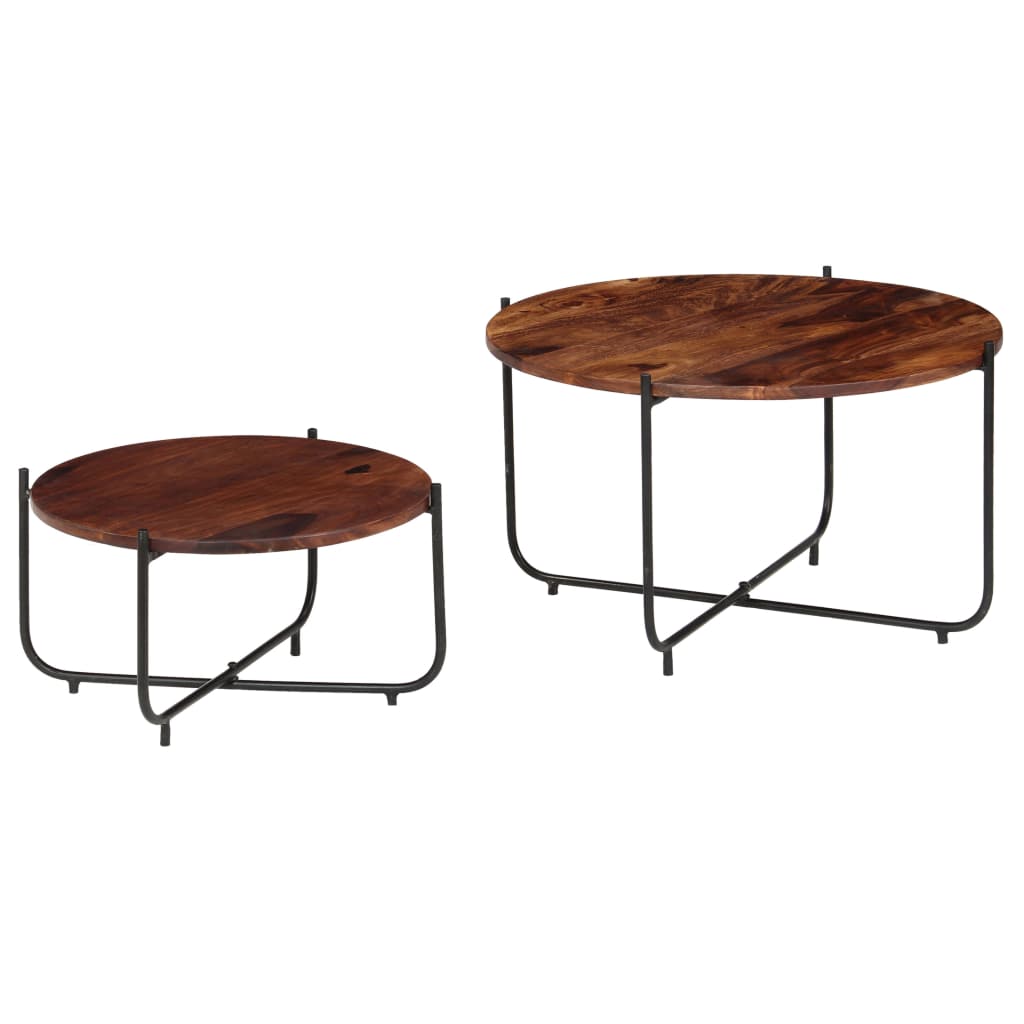 Coffee Table Set 2 Pieces Solid Sheesham Wood 60x35 cm- Coffee Tables - HomeShopIreland - Home Shop Ireland - Coffee Tables - Coffee Table Set 2 Pieces Solid Sheesham Wood 60x35 cm
