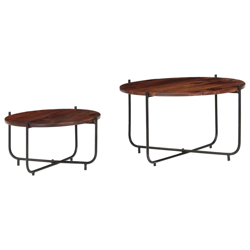 Coffee Table Set 2 Pieces Solid Sheesham Wood 60x35 cm- Coffee Tables - HomeShopIreland - Home Shop Ireland - Coffee Tables - Coffee Table Set 2 Pieces Solid Sheesham Wood 60x35 cm