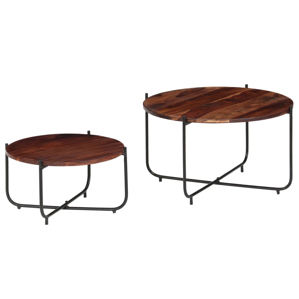 Coffee Table Set 2 Pieces Solid Sheesham Wood 60x35 cm- Coffee Tables - HomeShopIreland - Home Shop Ireland - Coffee Tables - Coffee Table Set 2 Pieces Solid Sheesham Wood 60x35 cm