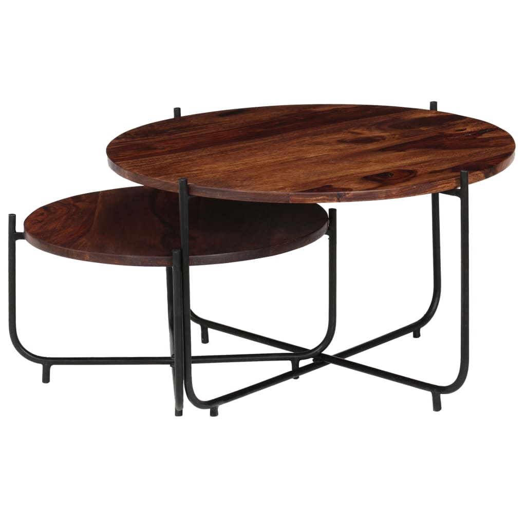 Coffee Table Set 2 Pieces Solid Sheesham Wood 60x35 cm- Coffee Tables - HomeShopIreland - Home Shop Ireland - Coffee Tables - Coffee Table Set 2 Pieces Solid Sheesham Wood 60x35 cm