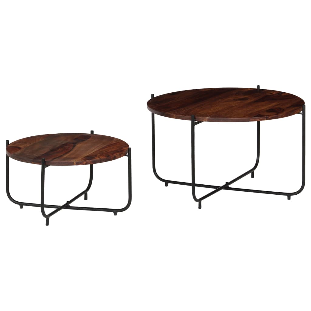 Coffee Table Set 2 Pieces Solid Sheesham Wood 60x35 cm- Coffee Tables - HomeShopIreland - Home Shop Ireland - Coffee Tables - Coffee Table Set 2 Pieces Solid Sheesham Wood 60x35 cm