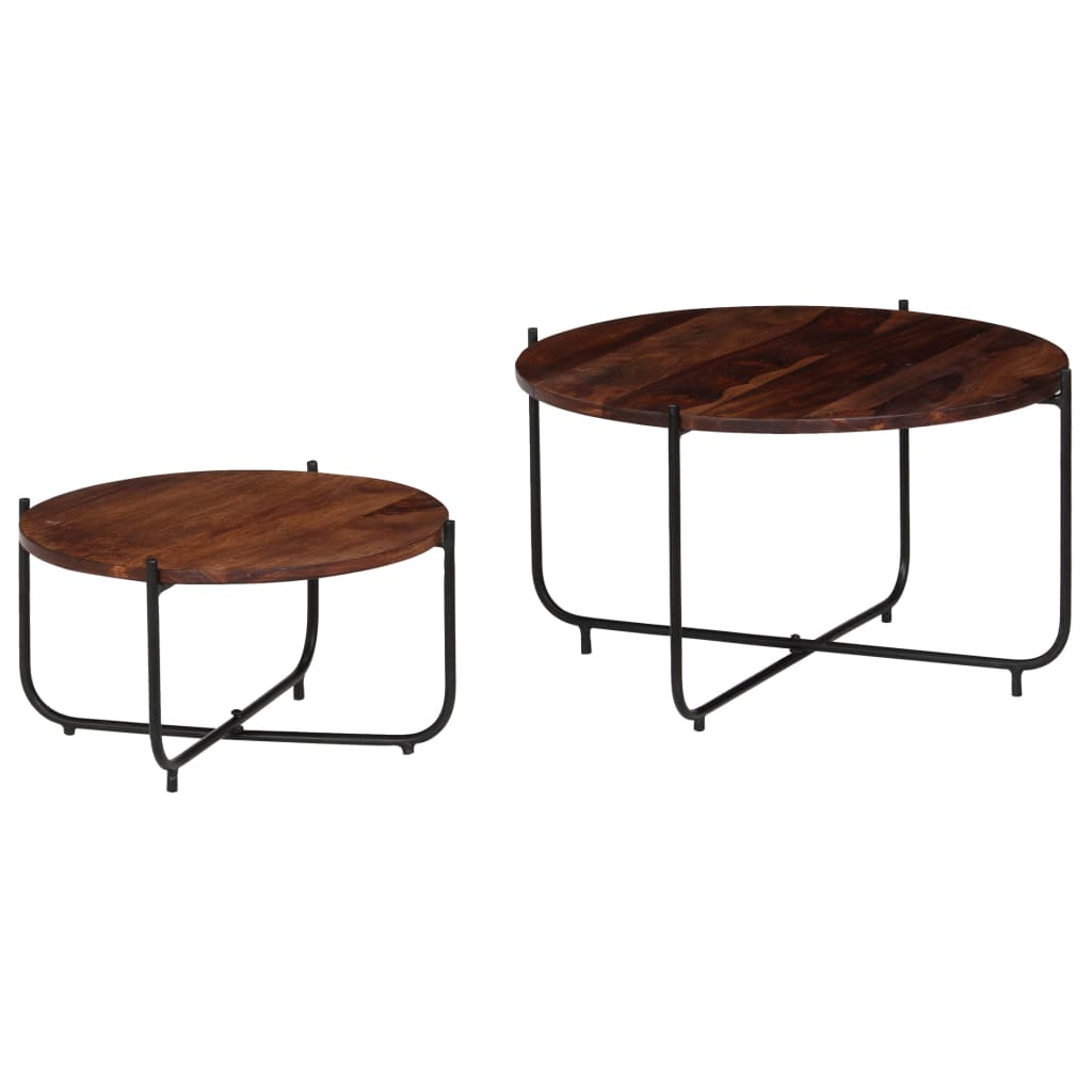 Coffee Table Set 2 Pieces Solid Sheesham Wood 60x35 cm- Coffee Tables - HomeShopIreland - Home Shop Ireland - Coffee Tables - Coffee Table Set 2 Pieces Solid Sheesham Wood 60x35 cm