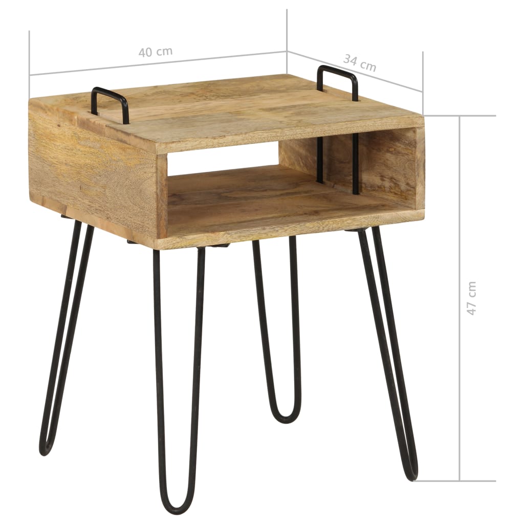 Bedside Table Solid Mango Wood 40x34x47 cm- Bedside Tables - HomeShopIreland - Home Shop Ireland - Bedside Tables - Bedside Table Solid Mango Wood 40x34x47 cm