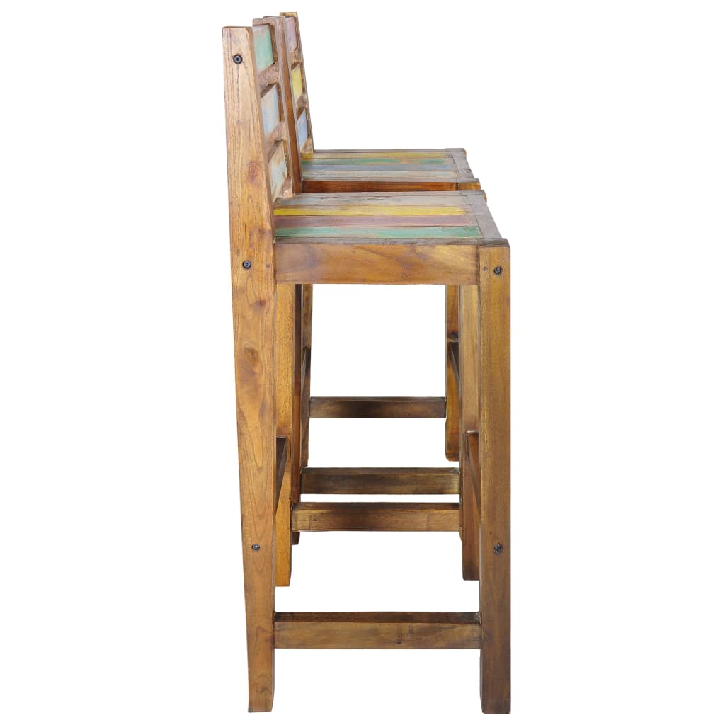 Bar Stools 2 pcs Solid Reclaimed Wood- Table & Bar Stools - HomeShopIreland - Home Shop Ireland - Table & Bar Stools - Bar Stools 2 pcs Solid Reclaimed Wood