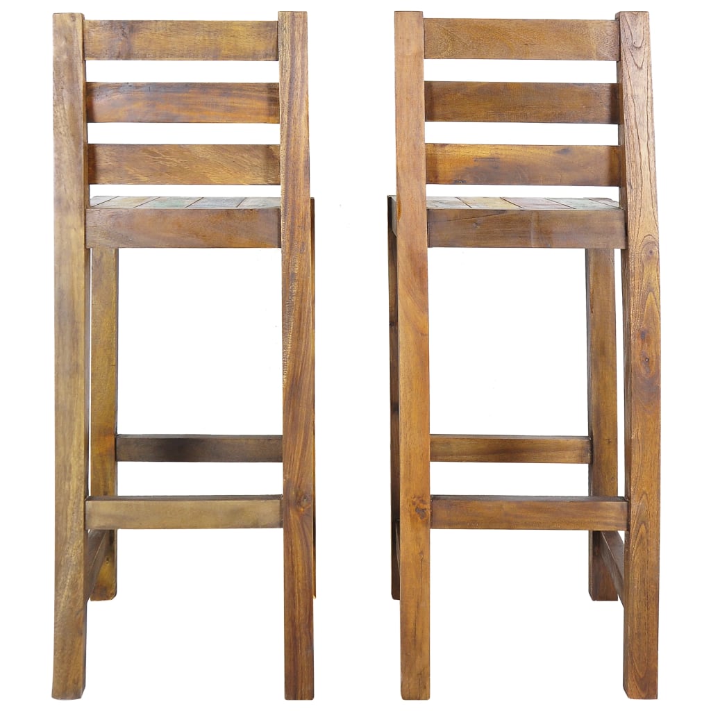 Bar Stools 2 pcs Solid Reclaimed Wood- Table & Bar Stools - HomeShopIreland - Home Shop Ireland - Table & Bar Stools - Bar Stools 2 pcs Solid Reclaimed Wood
